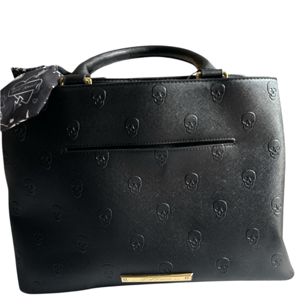 Betsey Johnson Black Skull Satchel